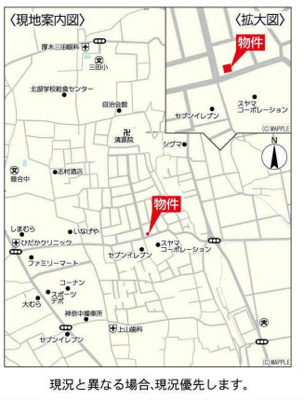 【地図】 | 売居宅兼店舗　厚木市三田2丁目