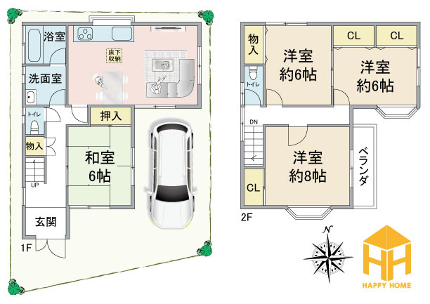 伊丹市瑞穂町3丁目中古戸建│4LDK+駐車1台可の間取り|※図面と現況が異なる場合は、現況を優先します。