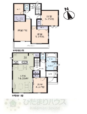 野田市上花輪新町31番　新築戸建　B号棟の間取り|B号棟　4SLDK+駐車場スペース2台分