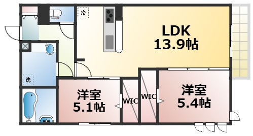 【間取り】 | スペチアーレ巽中　D棟　仲介手数料無料