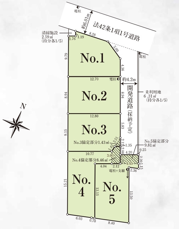 敷地面積34～37坪　売地　ふじみ野市新田 第5