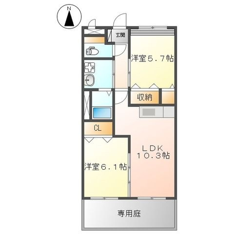 レジデンスガーデンⅡの間取り
