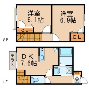テラス１Q2の間取り