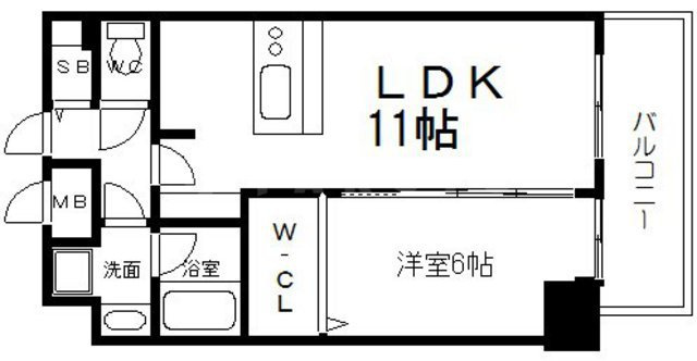 プレサンス梅田東クォーレの間取り|プレサンス梅田東クォーレ　開放感のある間取り