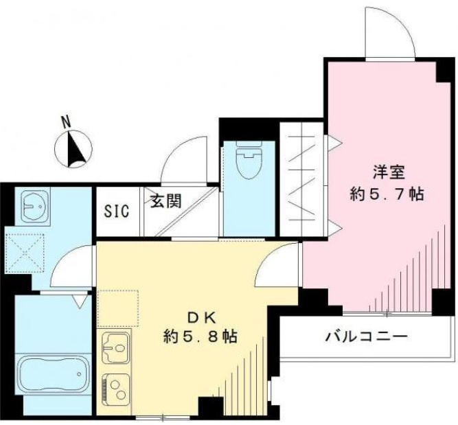メゾンドレスポワールの間取り|間取り　1DK