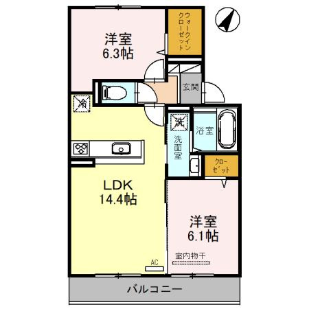 クイール北春日丘の間取り