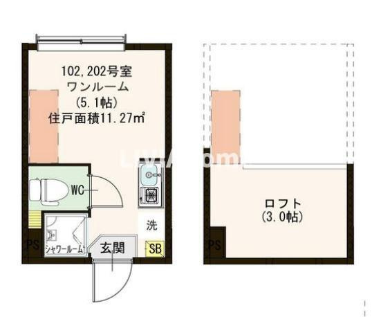 世田谷区桜丘１丁目のアパートの間取り