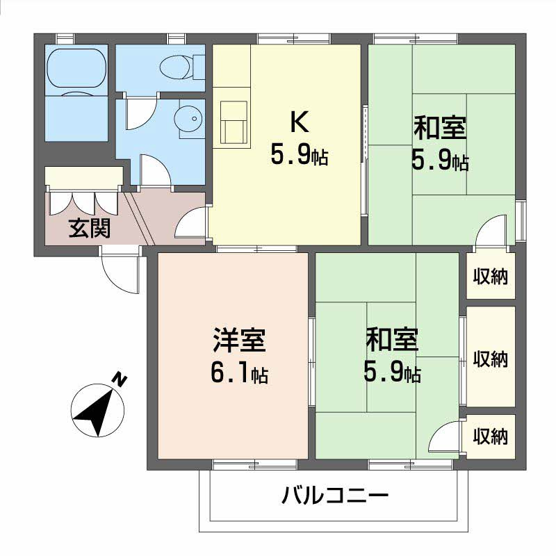 カルムS.J A棟の間取り