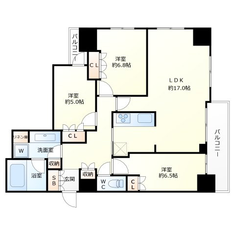 パークタワー大阪中之島フロント　西船場小学校区の間取り|パークタワー大阪中之島フロント　間取り