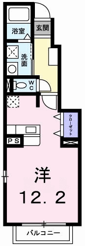 松岡ハイツ　Ｂの間取り|間取図
