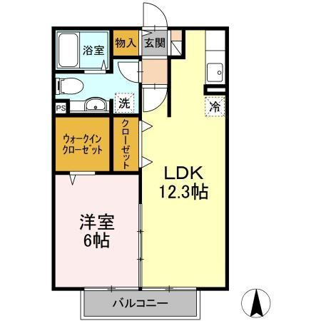 リヴェール北御座 B棟の間取り