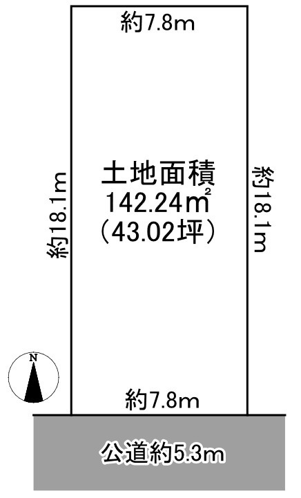 中川区八神町二丁目土地の土地図