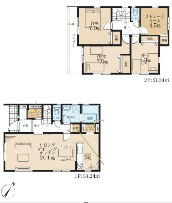 光が丘３丁目　新築戸建の区画図