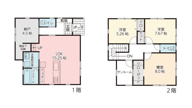 【間取り】 | 【新築分譲住宅】山形市成沢西3丁目　全2棟 | (南棟)、価格2780万円、3LDK+S、土地面積154.89m2、建物面積101.73m2