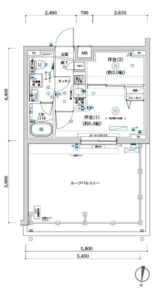ARCOBALENO KITA-AYASEの間取り