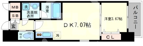 扇町公園プライマリーワンの間取り|扇町公園プライマリーワン　間取り