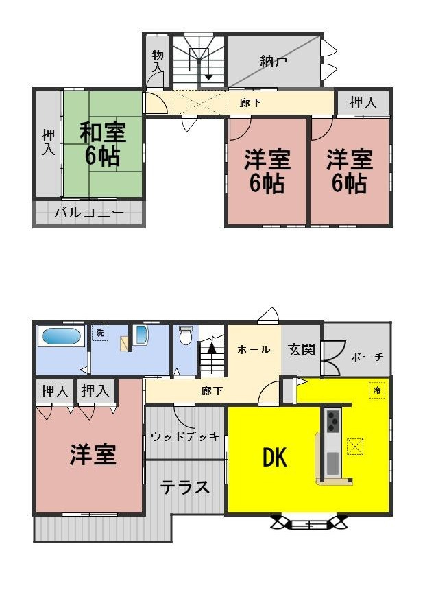 ６６５６３　大垣市東町1丁目中古住宅の間取り