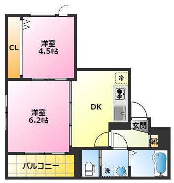 MK今井仲町の間取り|インターネット無料・オートロック・宅配ボックス完備♪