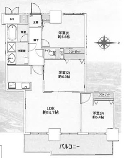 【間取り】 | ライオンズマンション札幌スカイタワー  | 【間取り】20階東中部屋につき、眺望・日当たり・通風良好◎