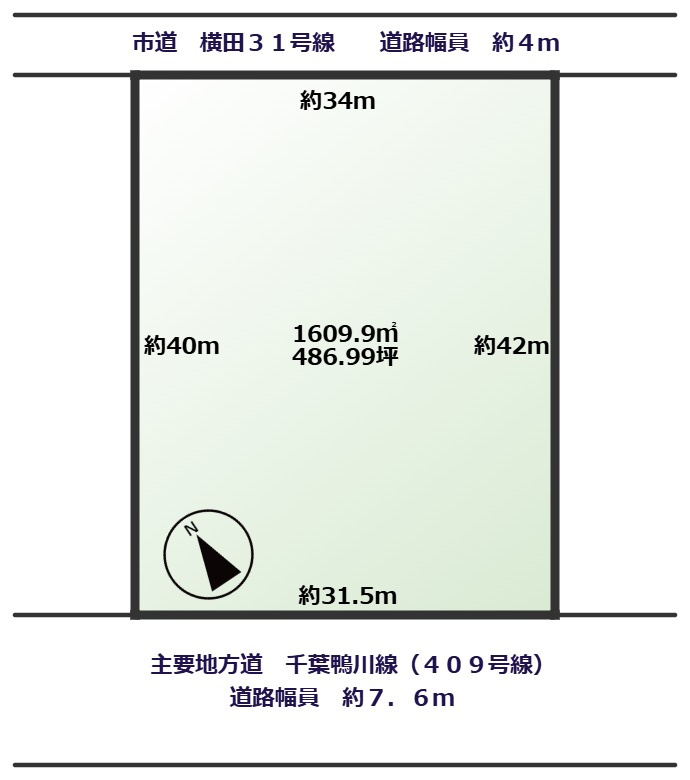 横田売地の区画図