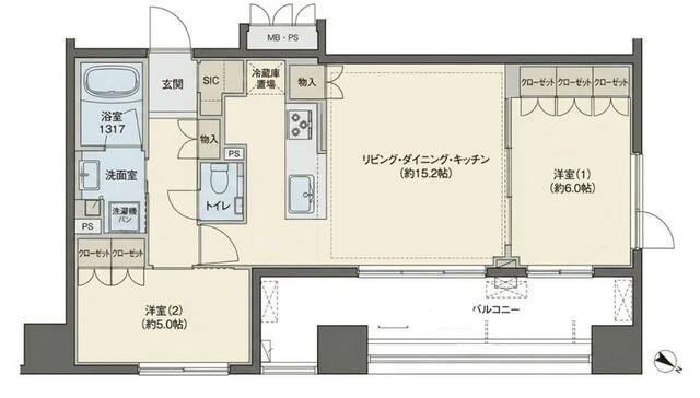 プレシス八丁堀リバーフロントの間取り