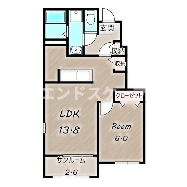 ラ・ルーチェⅠの間取り|高崎、前橋のお部屋探しはエンドスケープまで！お客様の理想お聞かせ下さい♪