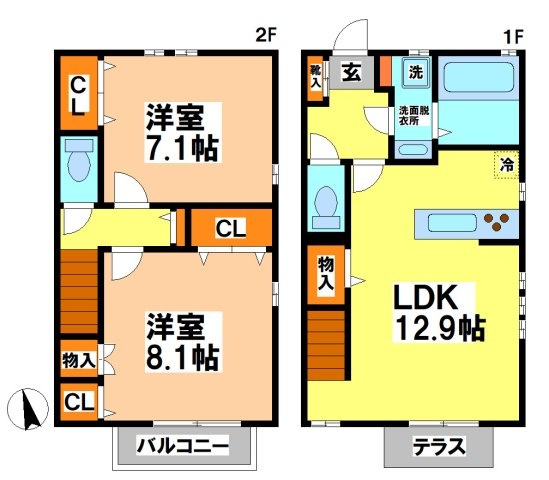 小金井市前原町４丁目のアパートの間取り