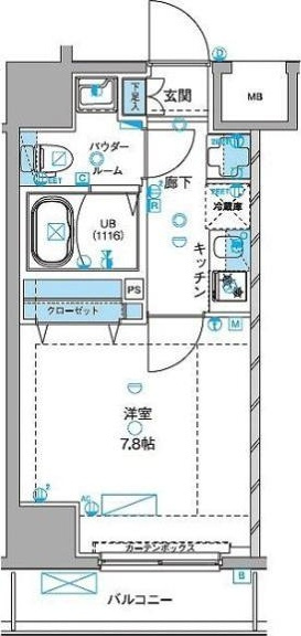 ジェノヴィア浅草Ⅲグリーンヴェールの間取り|間取りです。