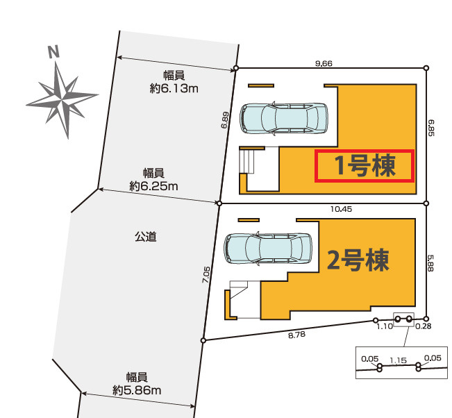 北区浮間３丁目新築戸建の区画図
