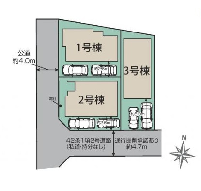 ◎茅ヶ崎市菱沼海岸　新築戸建　1号棟の区画図|区画図◇