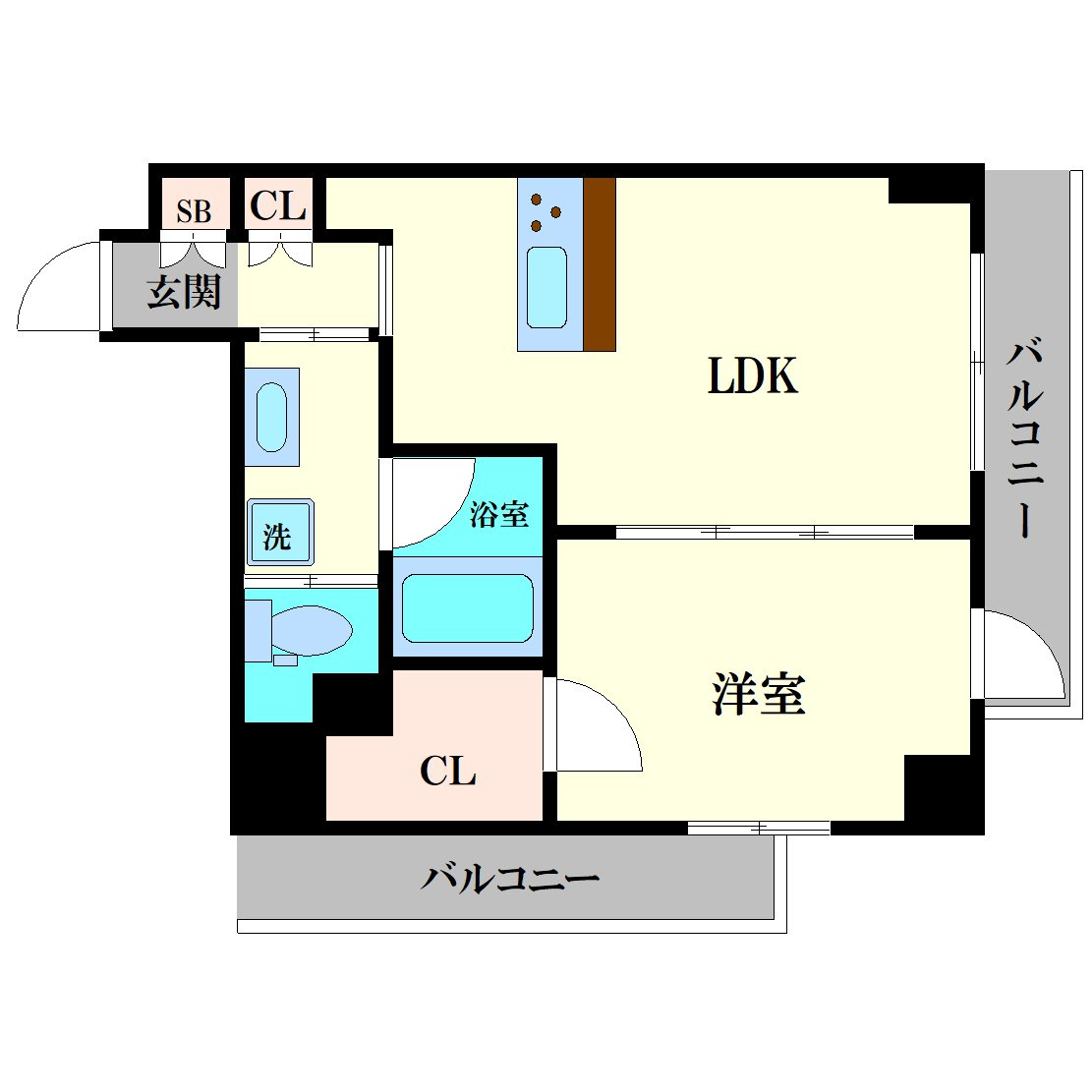 大阪市西区西本町１丁目の賃貸マンションの間取り
