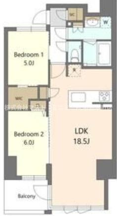 大阪市中央区谷町６丁目の賃貸マンションの間取り