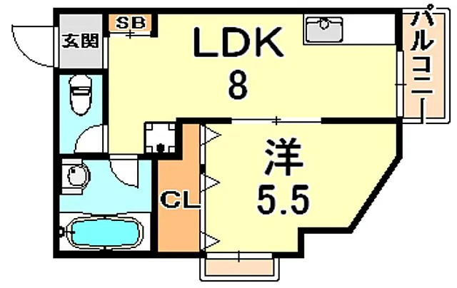 神戸市灘区篠原中町６丁目の賃貸マンションの間取り