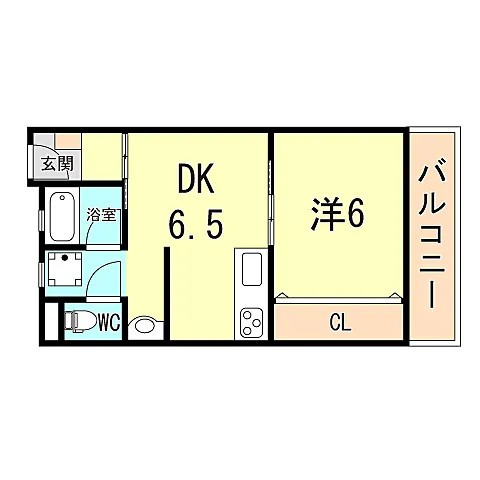 神戸市灘区篠原中町６丁目の賃貸マンションの間取り