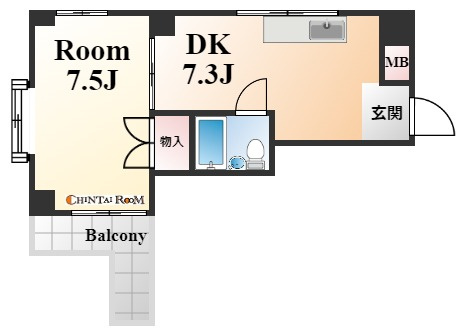 神戸市東灘区本山中町１丁目の賃貸マンションの間取り