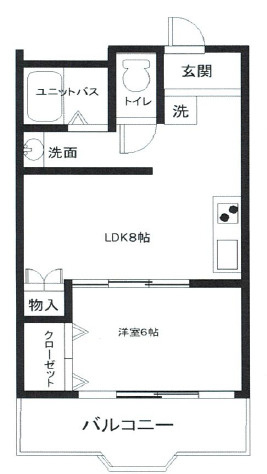神戸市灘区岸地通３丁目の賃貸マンションの間取り