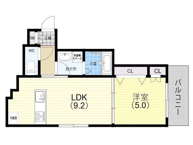 神戸市中央区旭通２丁目の賃貸マンションの間取り