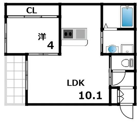 神戸市東灘区本山南町４丁目のアパートの間取り