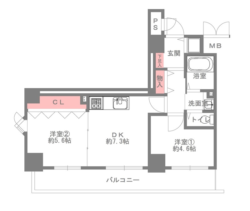 イトーピア三宮アーバンステージの間取り