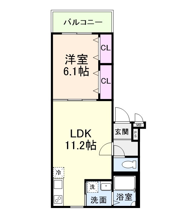 神戸市灘区大内通２丁目のアパートの間取り