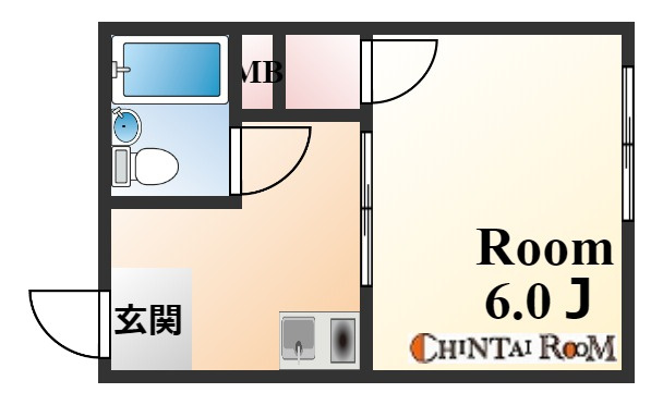 神戸市東灘区本庄町３丁目のアパートの間取り
