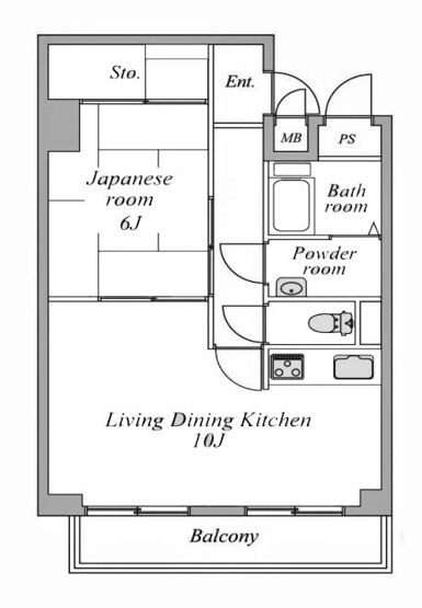 【間取り】 | 西京極ハイツ | 専有面積45.17㎡