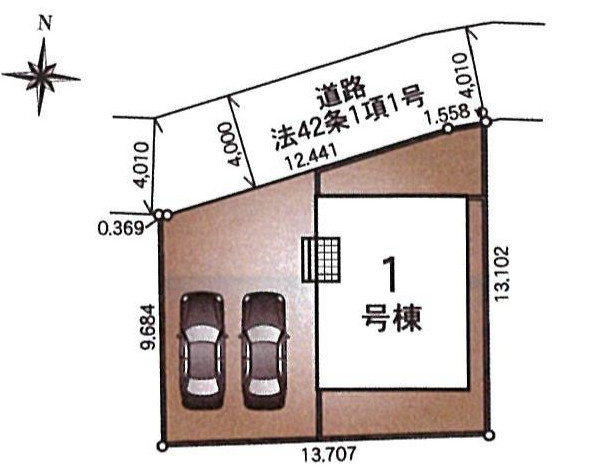 【区画図】 | 区画図は、土地の形状、境界、道路との関係を詳細に示す図面土地の正確な位置、面積、形状を把握し購入や建築計画の判断に不可欠です。区画整理や開発状況も示され、将来的な土地利用のイメージを掴む上でも重要。
