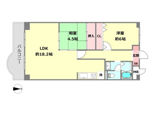 南西角部屋住戸の間取りとなります。西側からは向かいの公園の眺望があり、春先には桜がきれいに咲き誇ります。