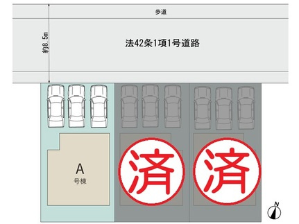 仲介手数料無料【蟹江町西之森5期　新築戸建】の区画図