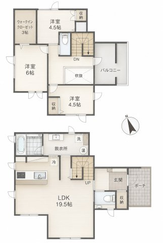 鳥取南5丁目　一条工務店施工　中古住宅の間取り