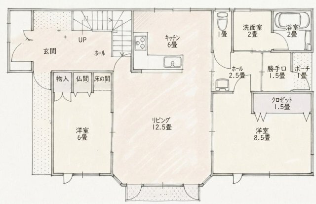 【R2年リフォーム済】小清水町南町1丁目739番50 中古住宅の間取り