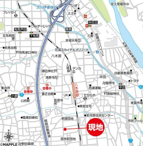 【中古】渋川市半田　６LLDDKKの地図
