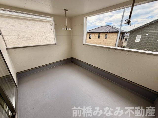 【新築】前橋市川原町第4　２号棟(全３棟)　クレイドルガーデン　新築建売分譲のバルコニー|陽当たり良好なバルコニーです