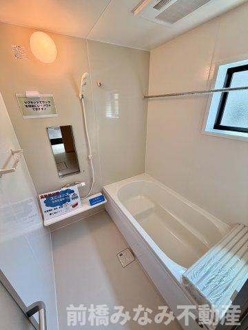 【新築】前橋市青柳町第４　限定１棟　リーブルガーデン　新築建売の浴室|ゆったり過ごせるお風呂です